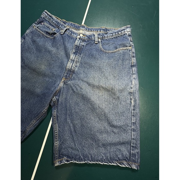 Vtg Polo Jeans Co Ralph Lauren Jean Banner Shorts Men 40 Blue Baggy Y2K Faded - Picture 5 of 12